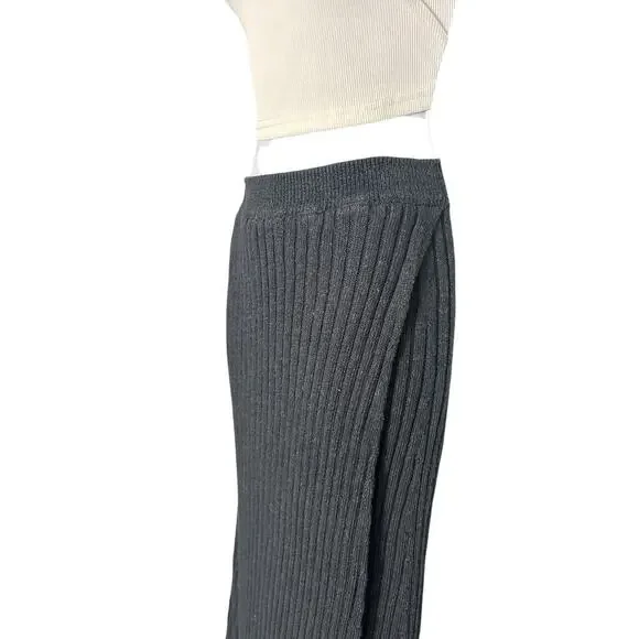 Free People Navy Blue Ribbed‎ Knit Maxi Skirt Size M - Picture 2 of 5